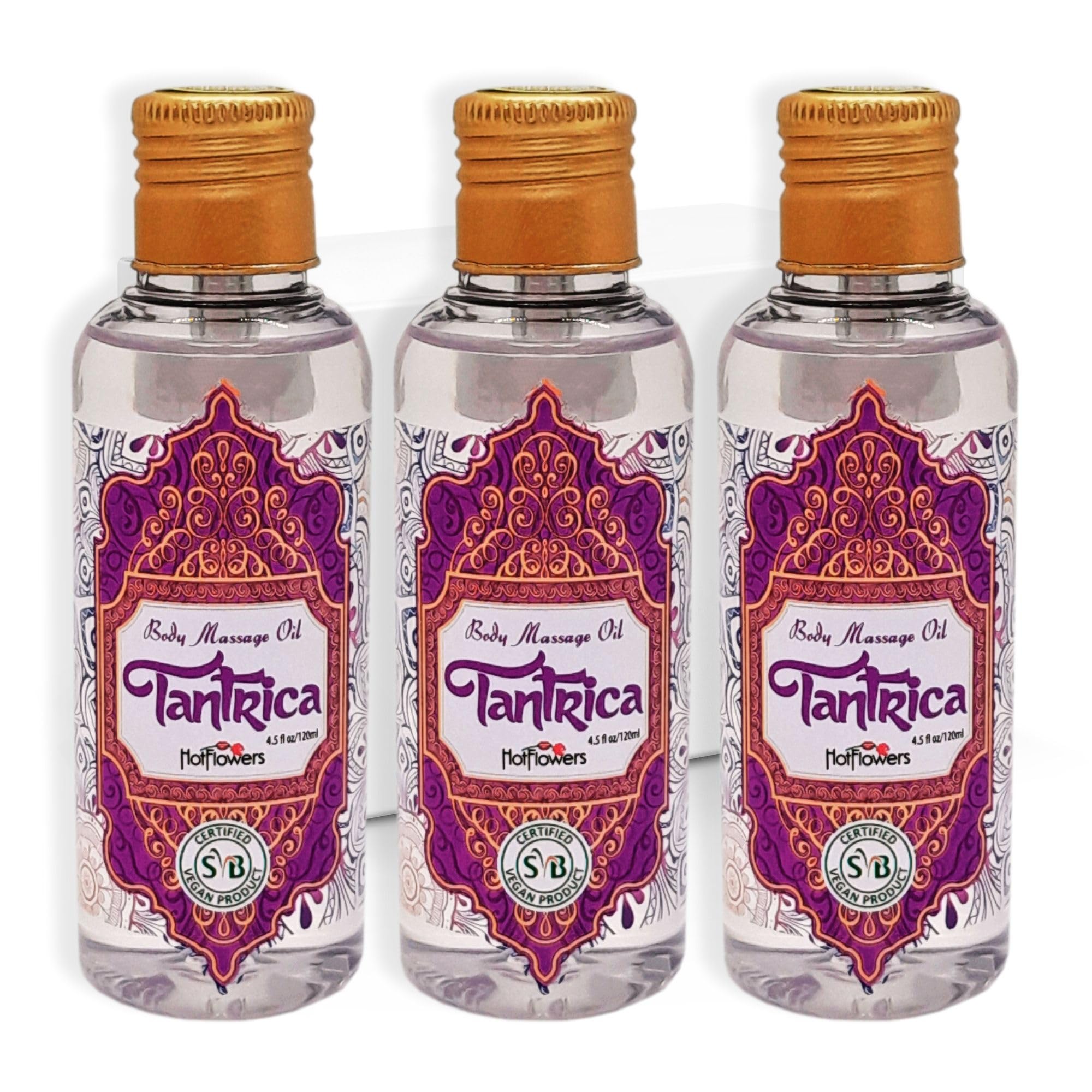 HOT FLOWERSHOT FLOWERS Body Sensual Massage Oil Set for Moisturizer and Nourish The Skin – Women and Couples (Tantrica)