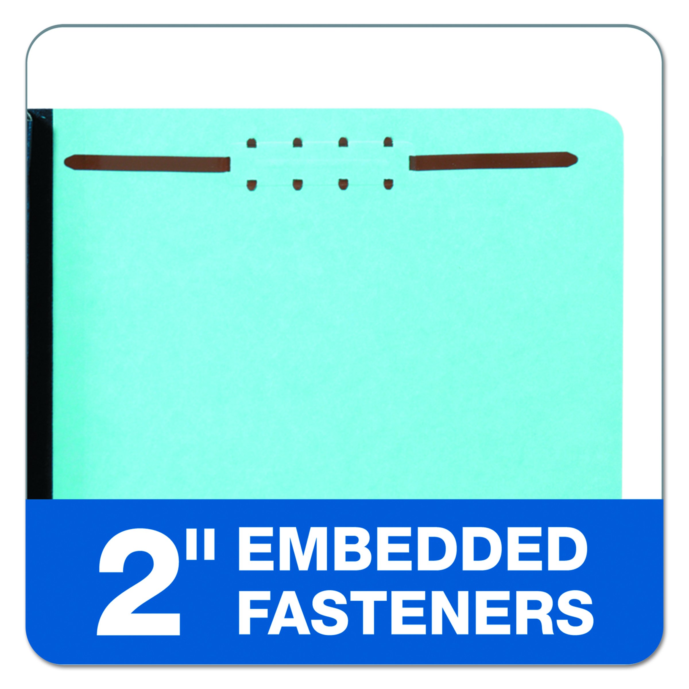 Pendaflex Pressboard Fastener Folders, Letter Size, Light Blue, 2" Expansion, 1/3 Cut, 25/BX (61542)