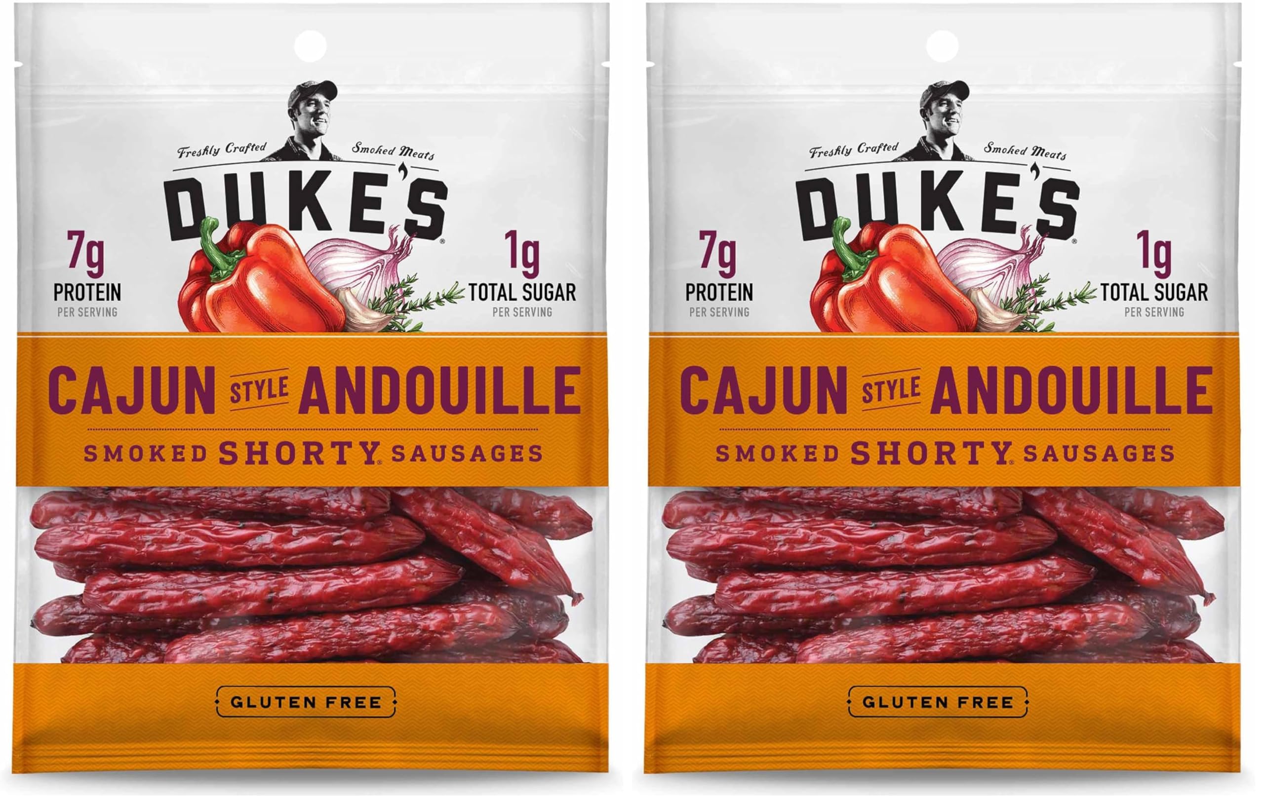 Duke's Cajun Style Andouille Smoked Shorty Sausages, 5 oz. (Pack of 2)