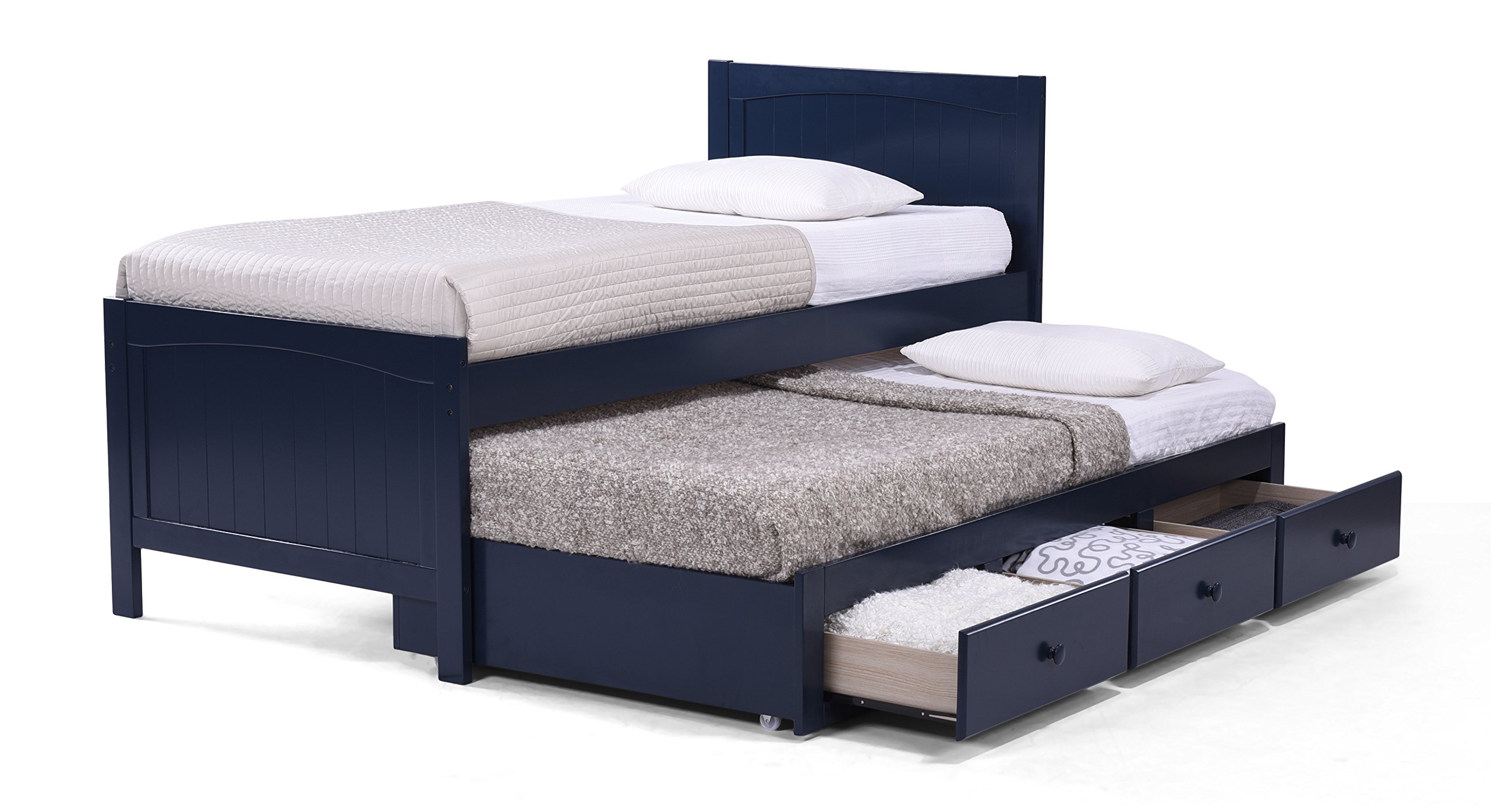 Buy Urban Ladder Bering Single Size Solid Wood Trundle Bed with Pull