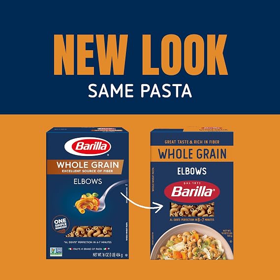 Barilla Whole Grain Elbows Pasta, 100% Whole Grain Pasta, 16oz. (12PK)