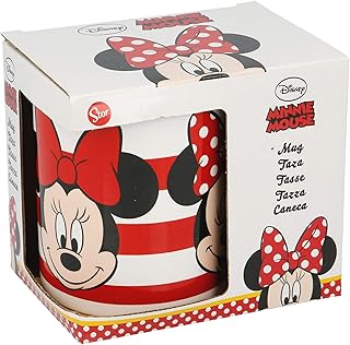 Minnie Mouse kubek ceramiczny 325 ml w pudełku prezentowym Stripes' (78203), nie dotyczy, czarny