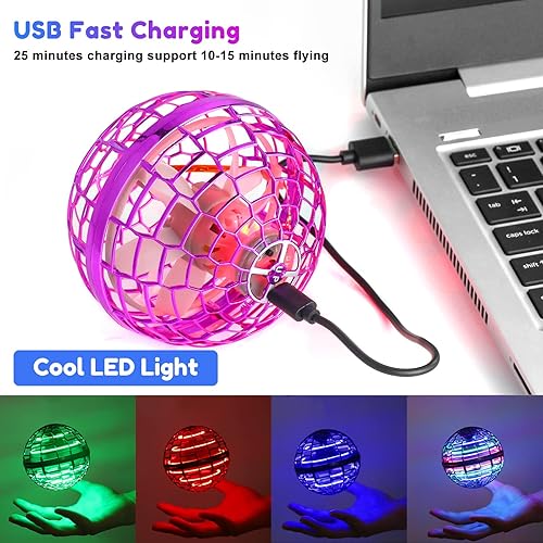 Miniatura 18 de Juguete de orbe volador 2023 Galaxy Ball, globo cósmico Boomerang Hover Orb, Fidget Spinner galáctico, bola de dron de mano, juguetes para niños