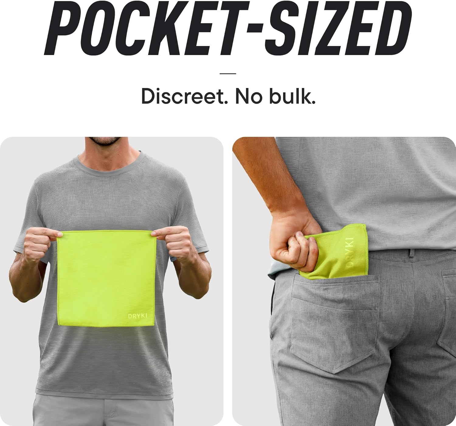 Sweat Absorbing Handkerchiefs - The Original Pocket-Sized Sweat Towels - Quick-Dry Microfiber Sweat Rags for Face, Hands, & Body - Men & Women - Gym, Sports, and Work (High-Vis Yellow: 5 Pack) - Image 4