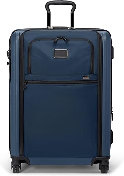 TUMI - Alpha Hybrid Medium Trip Expandable 4 Wheeled Packing Case - Zip Expansion Large Checked Suitcase with Top and Side-Grab Handles - Navy
