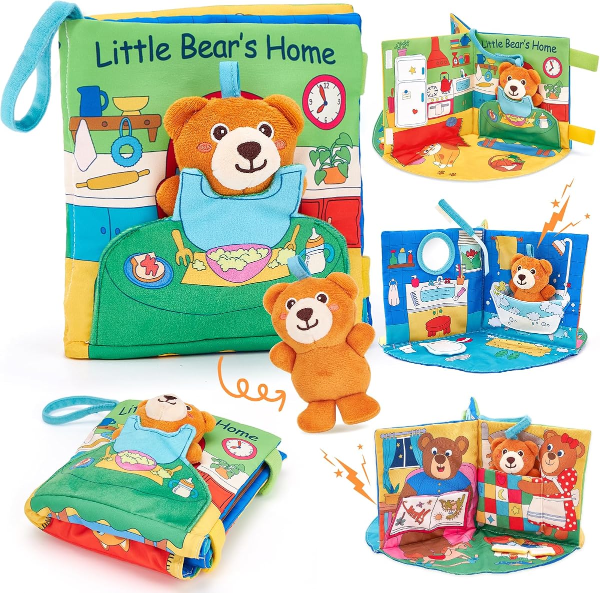 hahaland 3D Book for 0-12 Months Soft Cloth Interactive Activity Baby Book | Sensory Montessori Toys for 1 Year Old Educational Travel Toy Gifts for 6 9 Months Toddler Baby Girls Boys