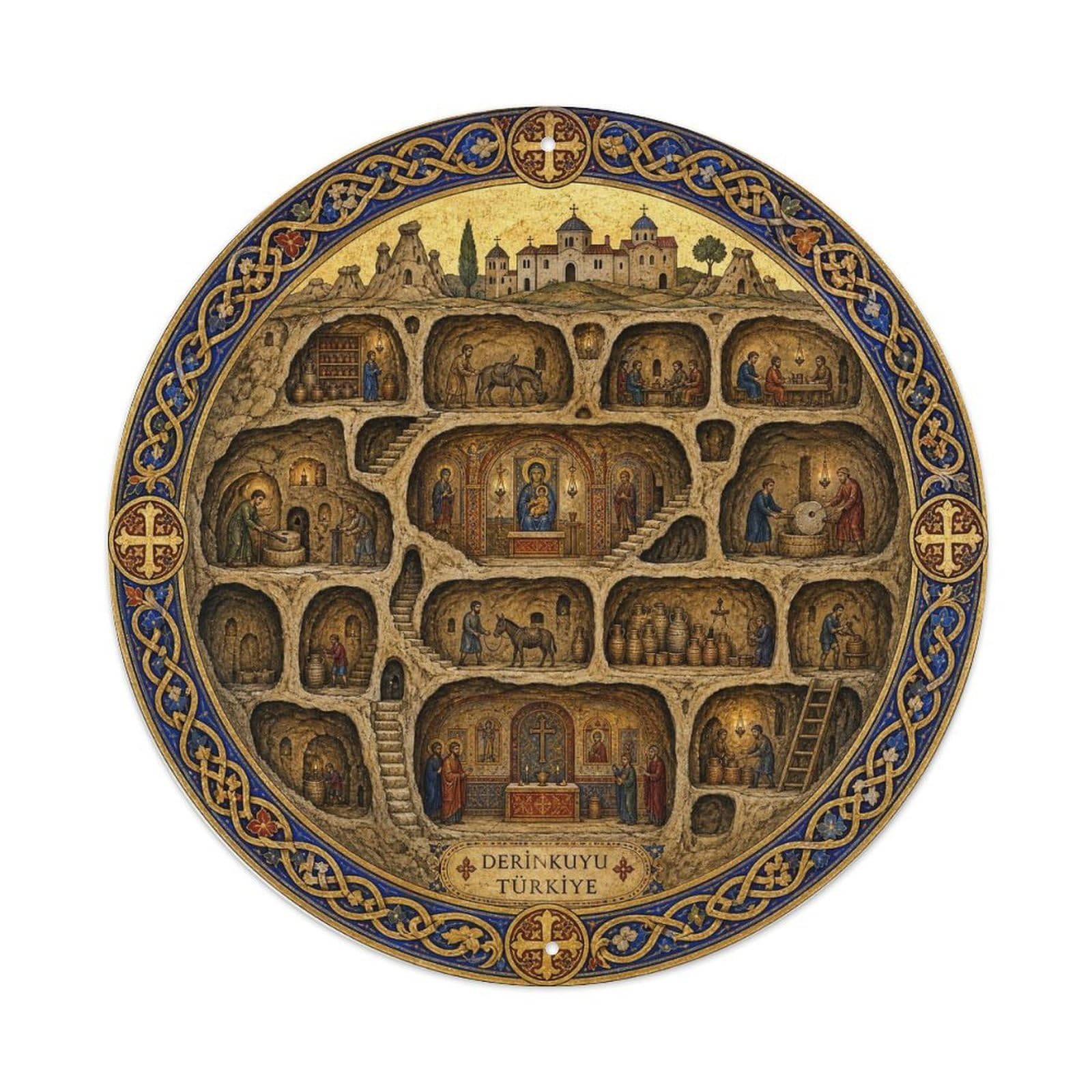 Derinkuyu Turkey Underground City Medieval Manuscript Metal Tin Sign