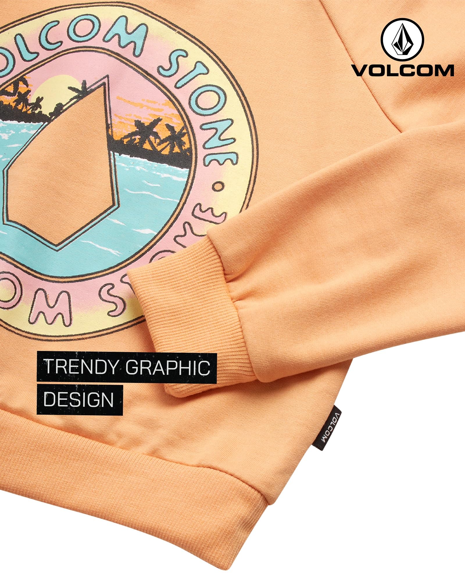 Volcom Set tuta da bambina – 2 pezzi felpa girocollo in spugna francese e pantaloni da jogging per ragazze (2T-6X)