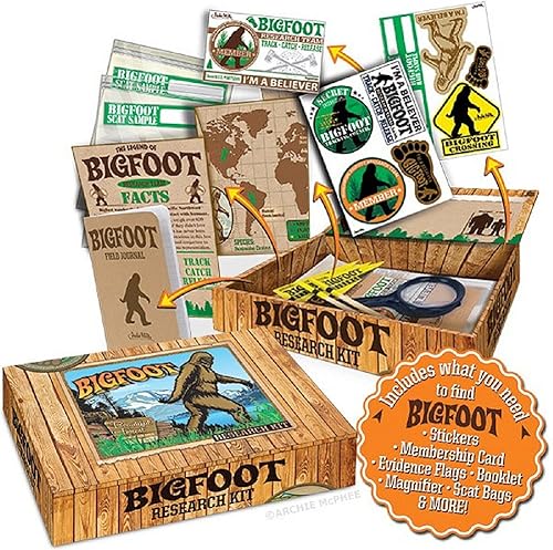 Archie McPhee Accoutrements Bigfoot Sasquatch - Kit de investigación para exteriores, regalo novedoso, multicolor, 7 x 5 x 1-1/2 pulgadas