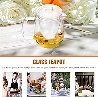 Vista 7 de Tetera de vidrio resistente al calor para té de hojas sueltas Cafetera perfumada transparente para adultos para hierbas verdes
