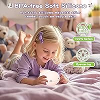 Vista 4 de Axolotl Night Light for Kids,Cute Purple Axolotl Lamp ,LED Squishy Nursery Nightlight, Soft Silicone Novelty Animal Bedside Touch Lamp, Room