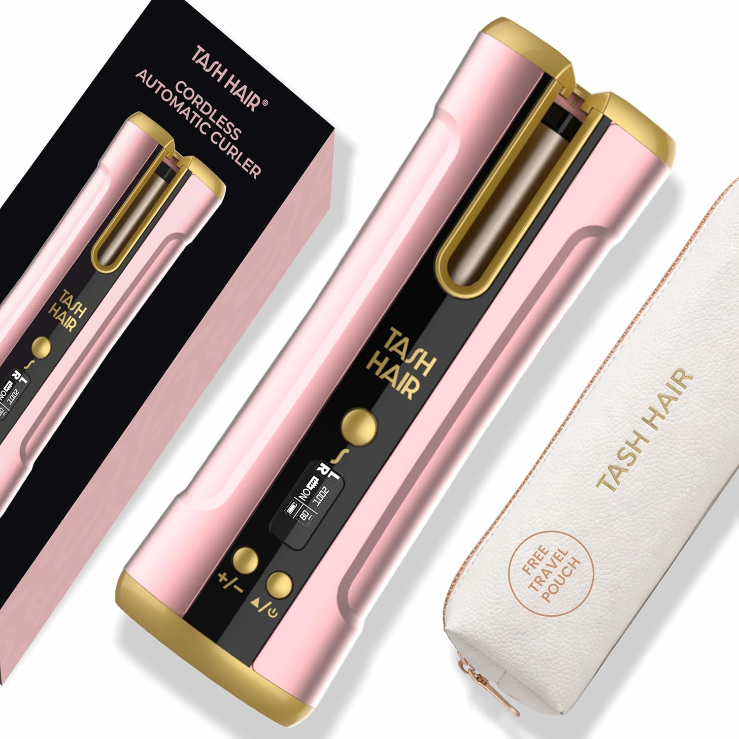 Tash Hair Twirl Cordless Automatic Hair Curler Machine- 6 Heat Settings (150-200°C) for Damage Free Styling & 6 Timer Sett...