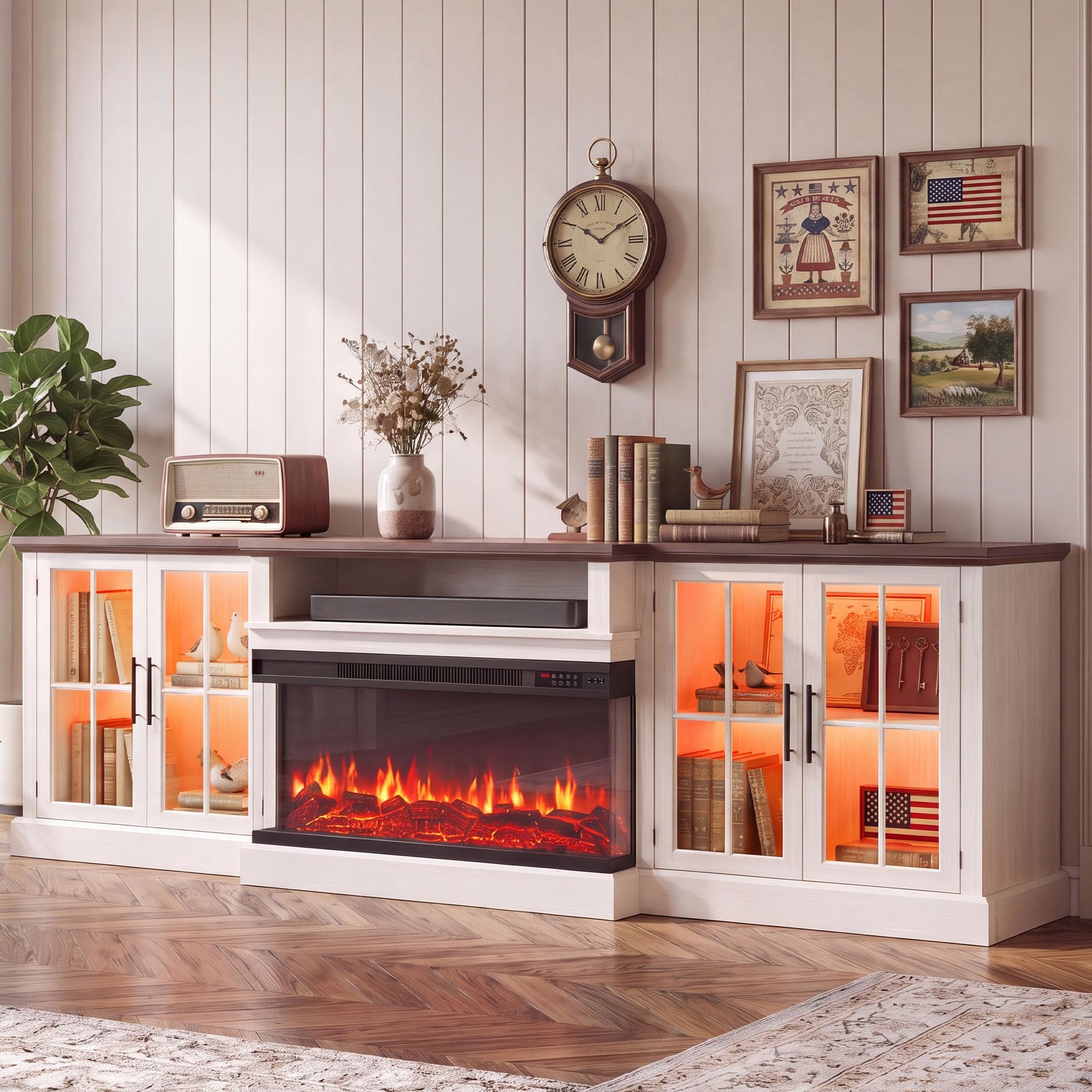 Nordivale 98 Fireplace TV Stand