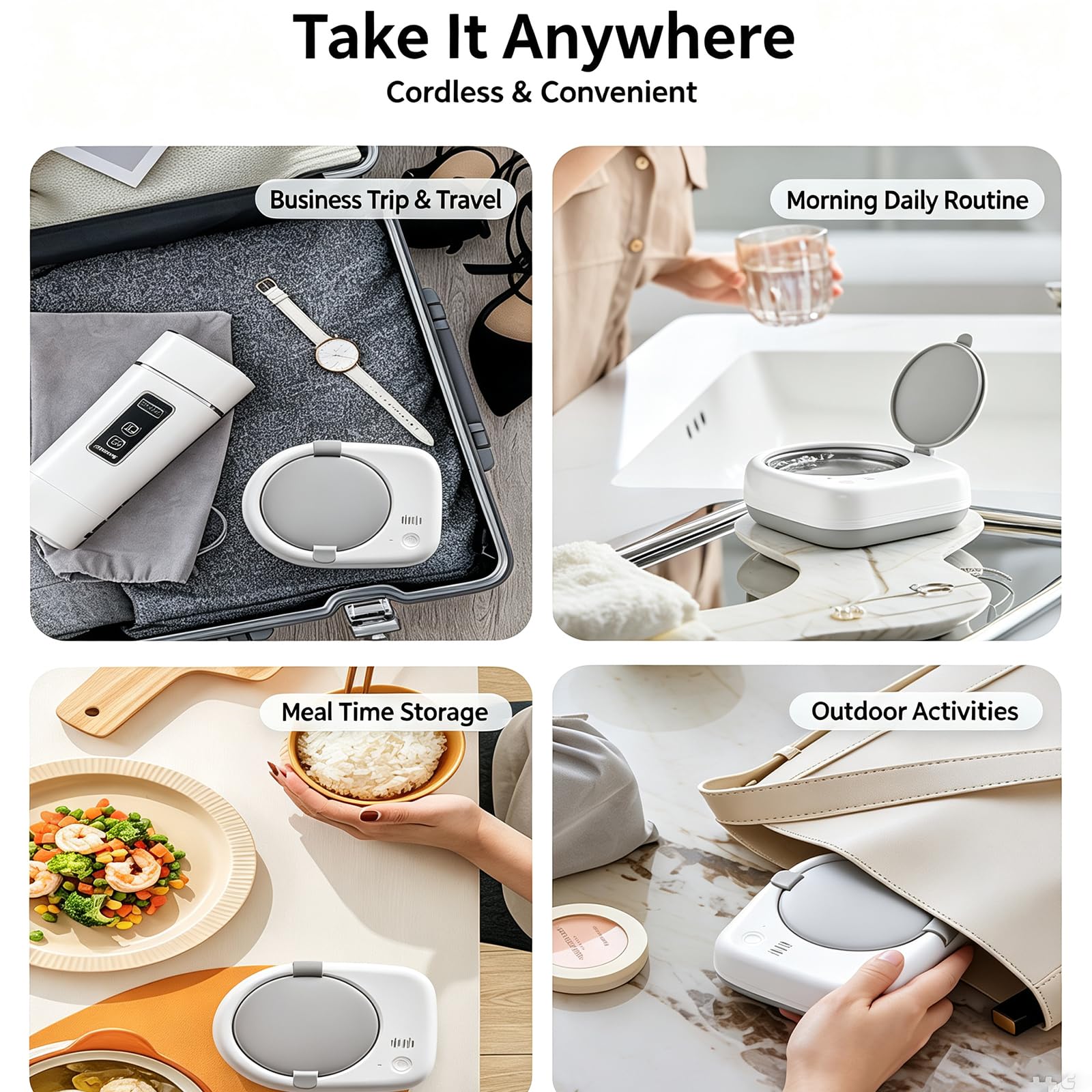 Nettoyeur à ultrasons pour appareils de contention (50 kHz, 80 ml)-White