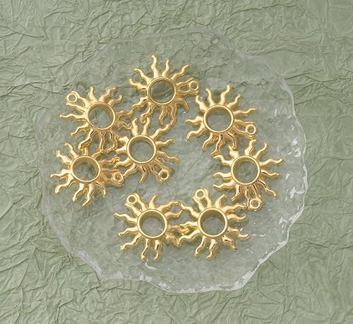 Miniatura 4 de 30 dijes de sol de metal hueco vintage celestial cuentas para hacer joyas, kit de búsqueda de suministros, pulseras, collares, aretes, llaveros,