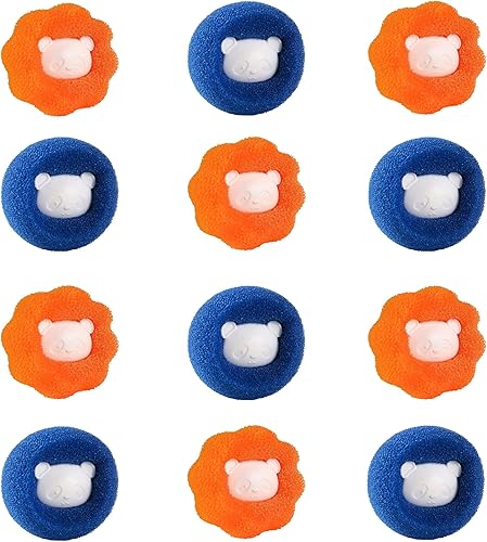 Removedor de pelo de mascotas para lavandería, 12 unidades no tóxicas para eliminar pelusas, bolas de lavado reutilizables, secador de pelo de