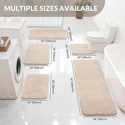 Miniatura 2 de Exclusivo Mezcla Alfombras de baño de 17 x 24 pulgadas, extra suaves, antideslizantes, absorbentes, de microfibra de agua, lavables a máquina, de
