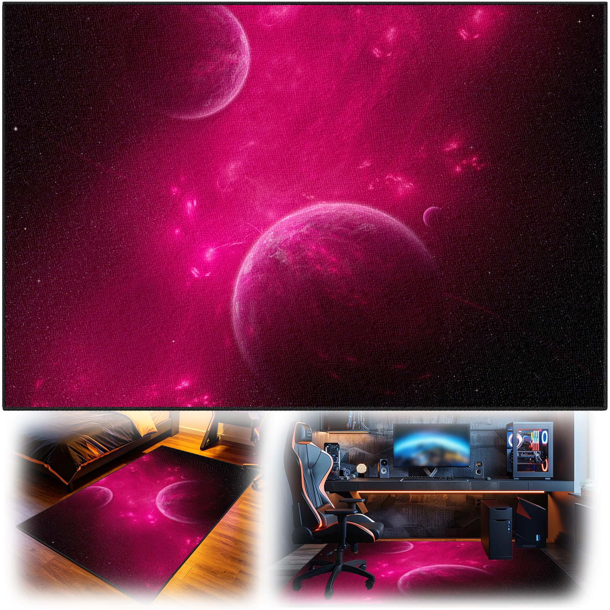 Tapis de zone de jeu lavable 120x150cm antidérapant pour fauteuil gamer