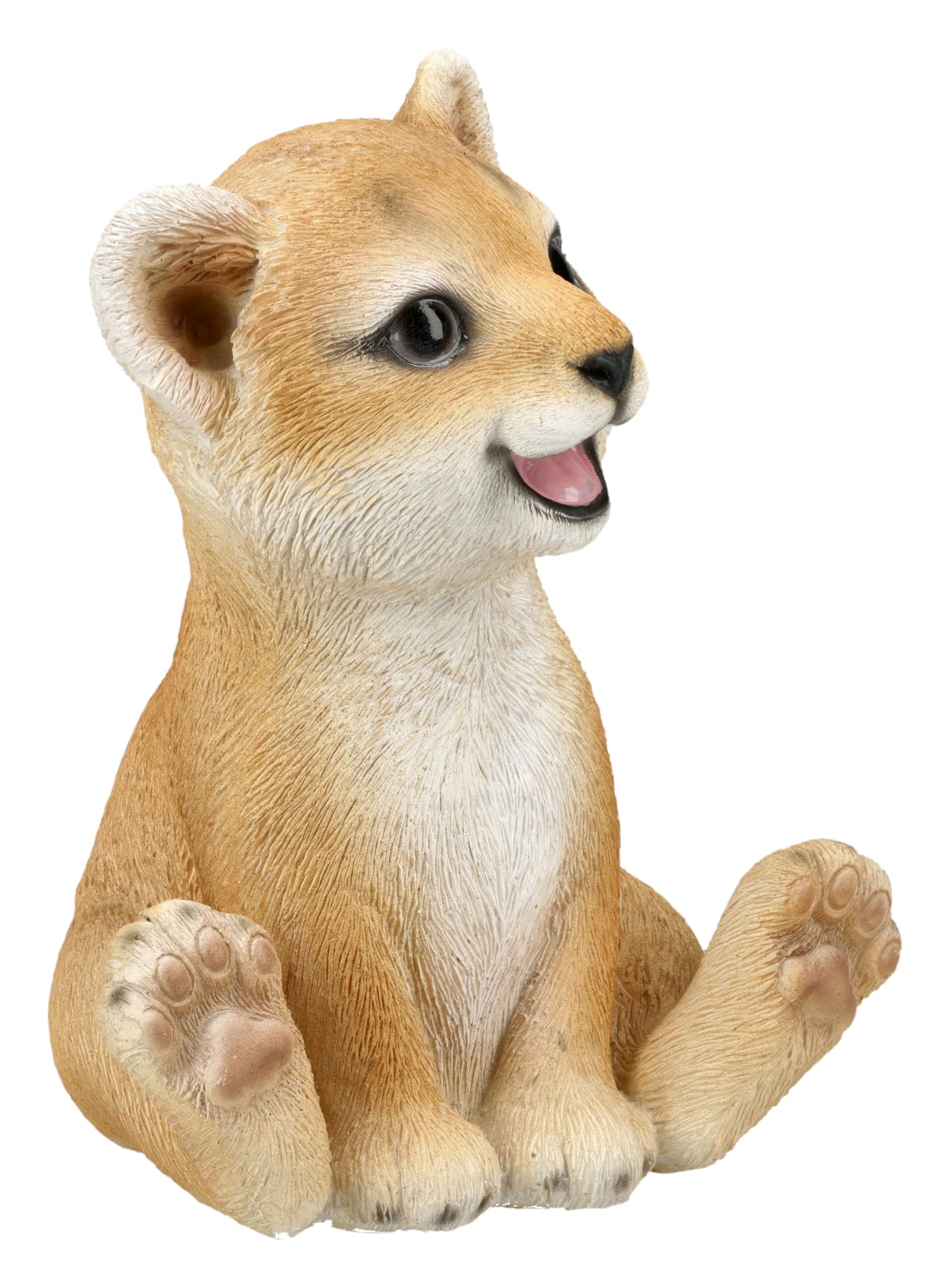 Figuren Shop GmbH Löwenfigur – süßer Löwen-Welpe – handbemalte Tierfigur (13 cm) – Niedliche Dekofigur – Geschenkidee für Tierliebhaber & Sammler