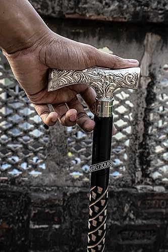 Miniatura 7 de Unisex Lightweight Sturdy Walking Canes Antique Style Brass Handle Foldable Walking Sticks Casual Gift for Men Women, Christmas, Secret Santa, New