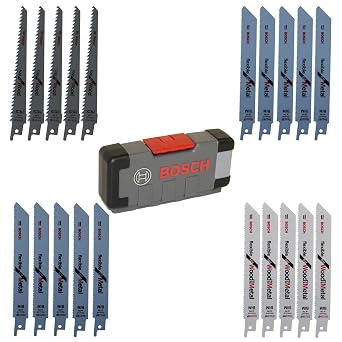Bosch Professional 20-Piece Recip Saw Blades Tough Box for Wood and Metal Set for and Accessories for Recip Saws