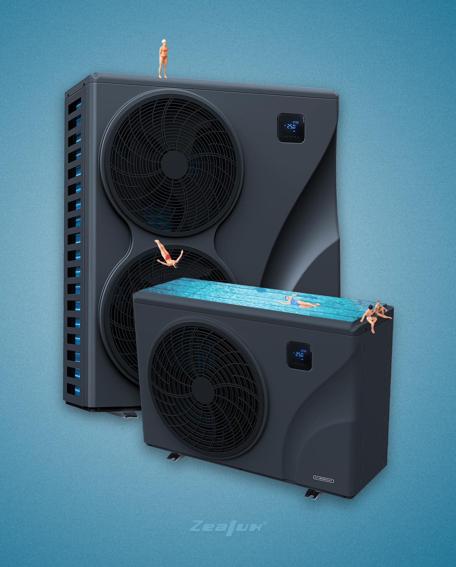 Poolwärmepumpe INVERBOOST PBS - mit WiFi-Steuerung - geringer Stromverbrauch (16,5 kW)