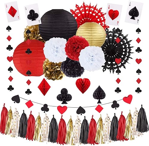 Miniatura 1 de Decoraciones de fiesta temática de casino, fiesta de noche de juego, decoraciones mágicas de fiesta de cumpleaños, pancarta mágica para decoración