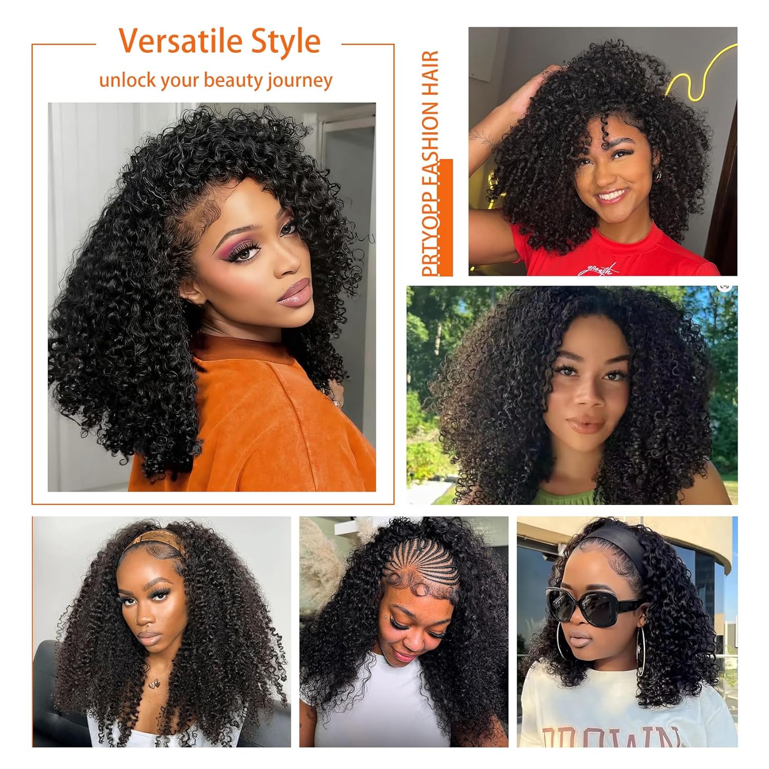 Kinky Curly Half Wig Human Hair Curly 3 In 1 Glueless Drawstring Seamless Flip 22 Inch Half Wigs Headband Wig for Women Beginner Friendly 200 Density