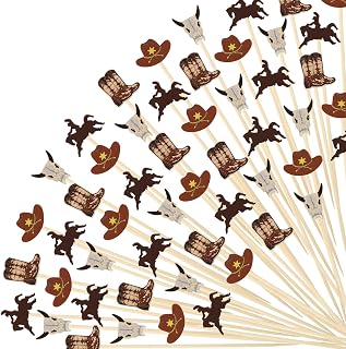 200 Pcs 4.7 Inch Toothpicks for Appetizers,Western Cowboy Cocktail Picks
