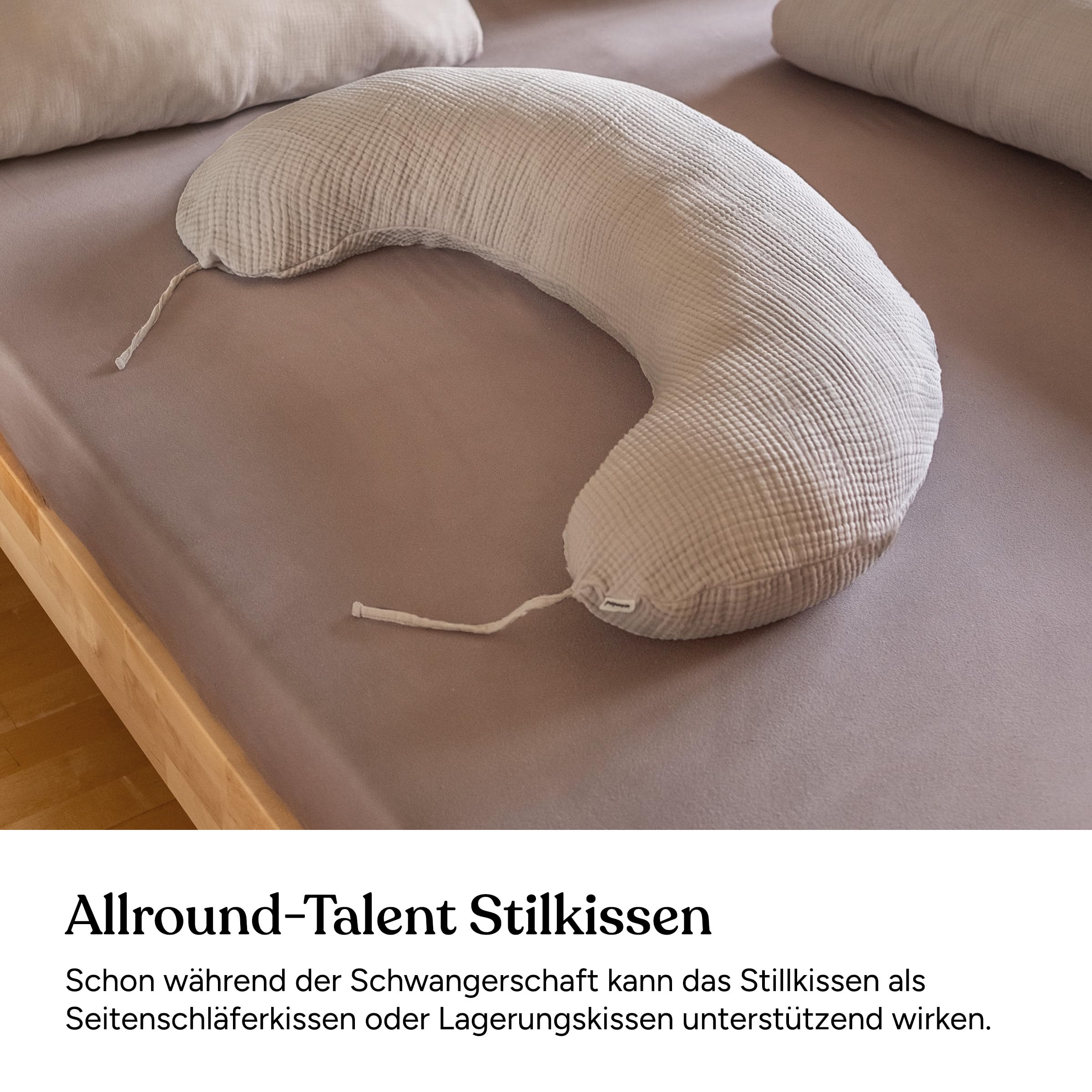 Ehrenkind® Stillkissen aus Bio-Baumwolle | Atmungsaktiv & ergonomisch | Für Schwangerschaft, Stillzeit & Baby | Flexibel & waschbar | Füllung anpassbar Jade 160 cm