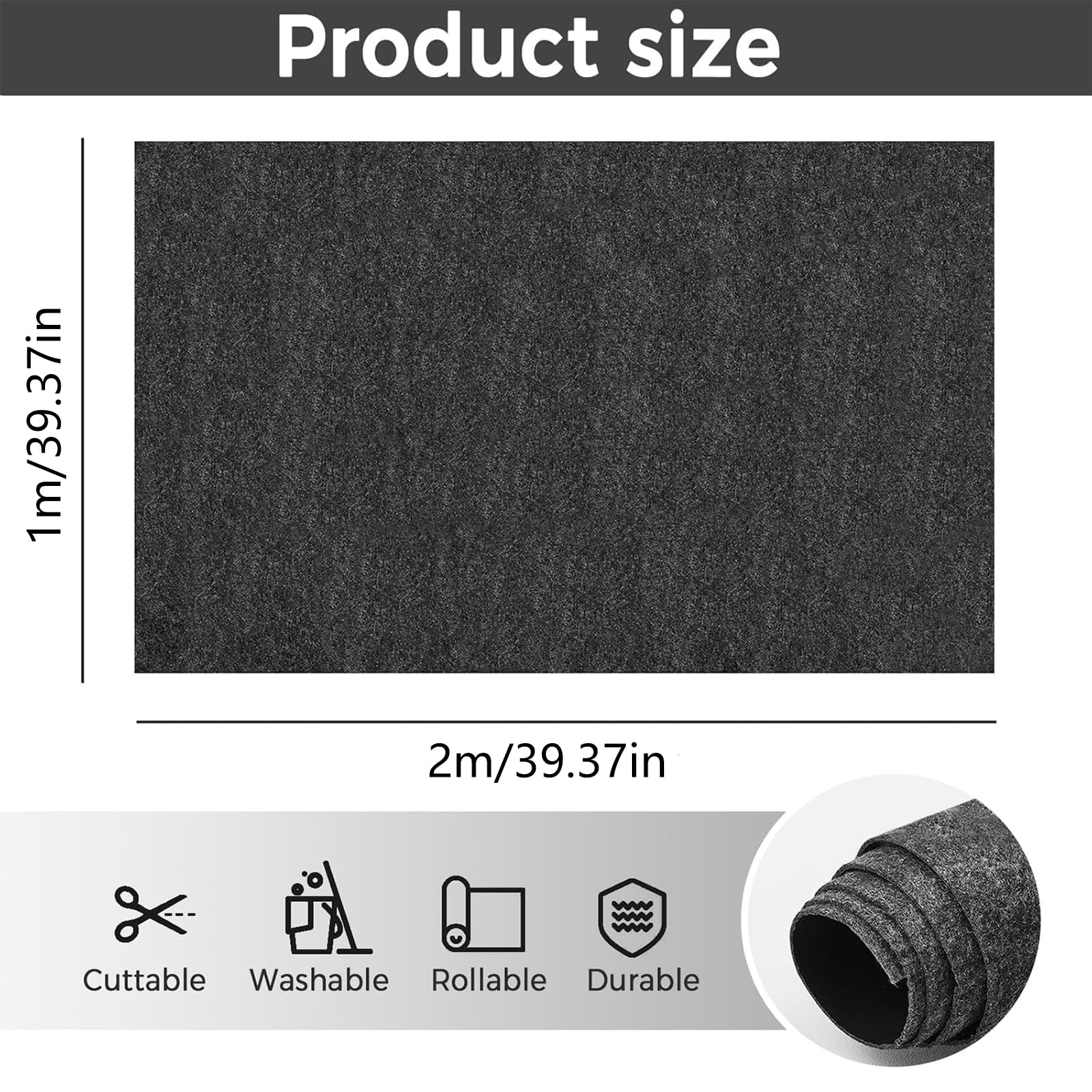 LCUHAVA Ölauffangmatte 200×100 Cm – Saugfähig, Rutschfest, Zuschneidbar Für Garage & Werkstatt