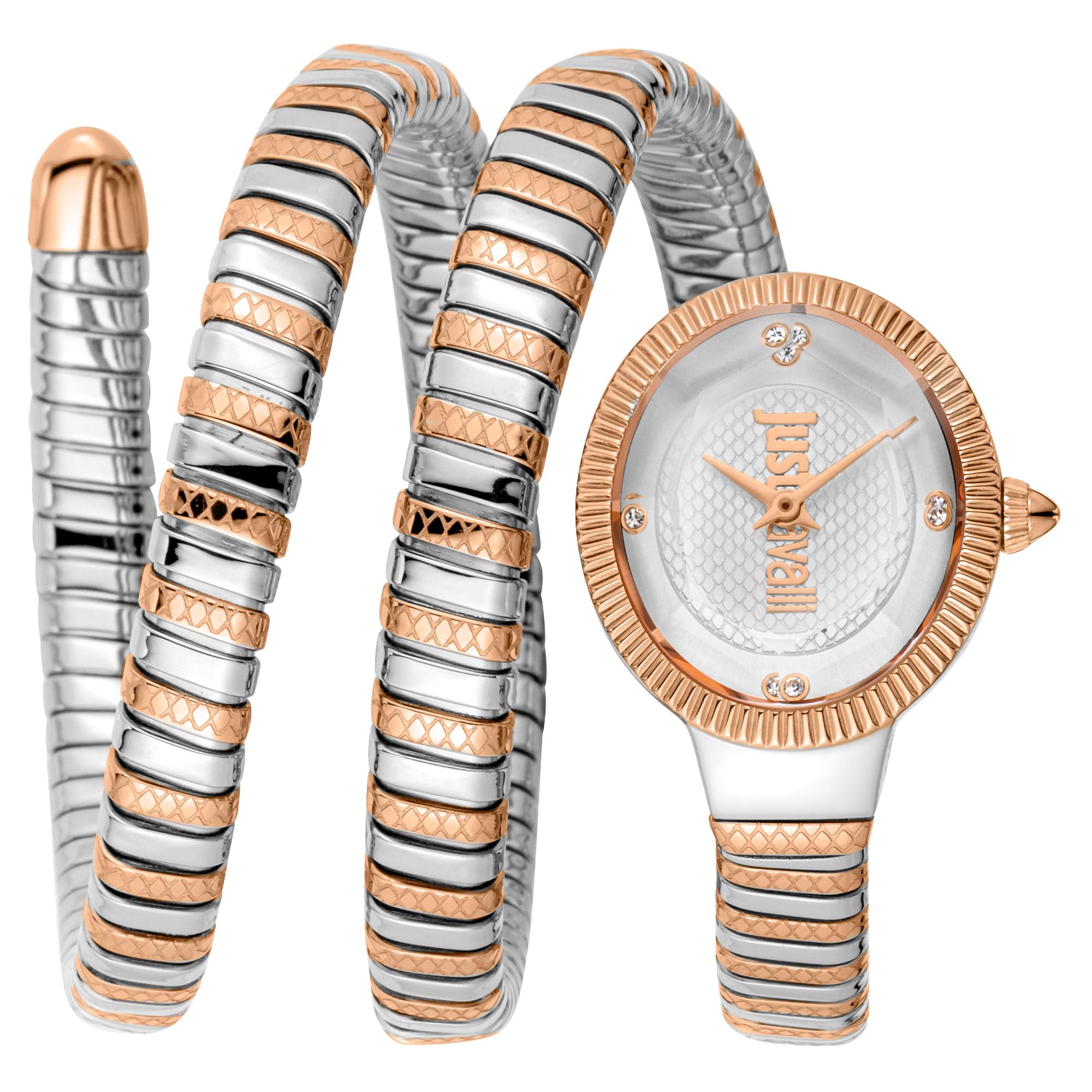 Just Cavalli Women Watch, Rose Gold Color Case, Black Dial, Two Tone Black & Rose Gold Color Metal Bracelet, 2 Hands, 3 ATM (Two Tone Silver & Rose Gold Color) (B0CVH732C4) Amazon Price History, Amazon Price Tracker