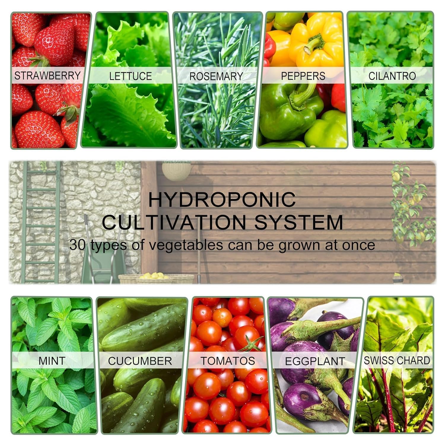 Hydroponik-Turm mit 30 Pods, Garten-Hydrokultur-Anbausystem für Kräuter, Obst und Gemüse, Aeroponik-Anbauset mit Hydratationspumpe, Netztöpfen, Timer für Kräuter, Obst und Gemüse 30 Löcher