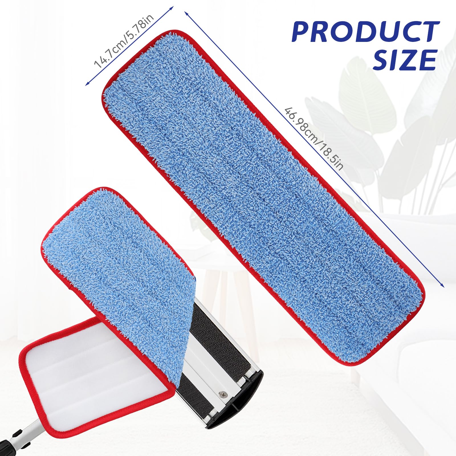18.5 inch Microfiber Mop Replacement for Rubbermaid Commercial: Commercial Microfiber Dust Mop Wet&Dry Commercial Cleaning Flat Mop Refills Fit for Any Microfiber Flat Mop (8 Pack)