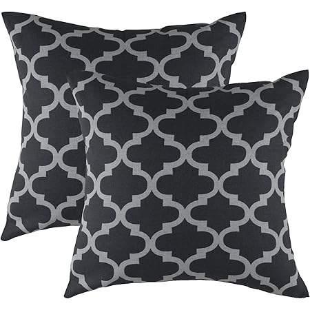 gray trellis pillow