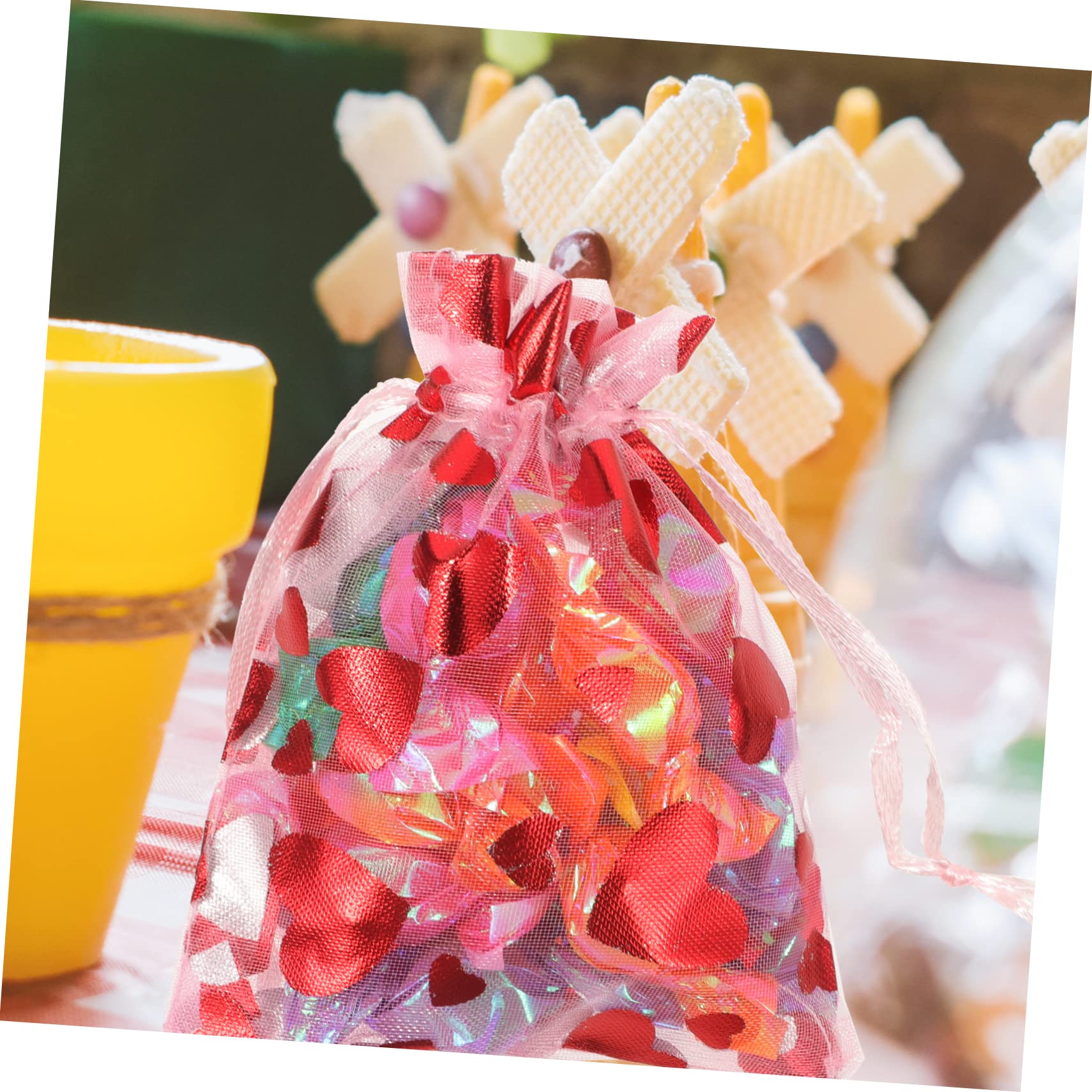 Beavorty 3 Set Di Sacchetti in Organza A Forma Di Cuore Per Sacchetti Per Piccole Imprese 100 Pezzi * 3