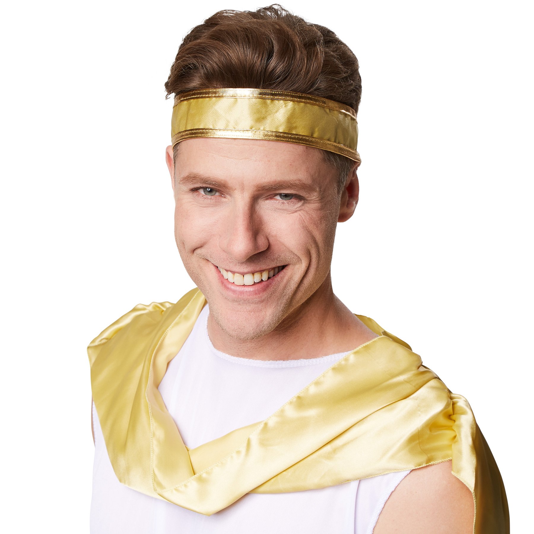 TecTake dressforfun Déguisement de souverain Romain Homme Empereur | Une Cape Cousue sur la toge et des Bordures dorées sur la toge et aux Ourlets | avec Magnifique Ceinture à Nouer (XL | no. 300341)