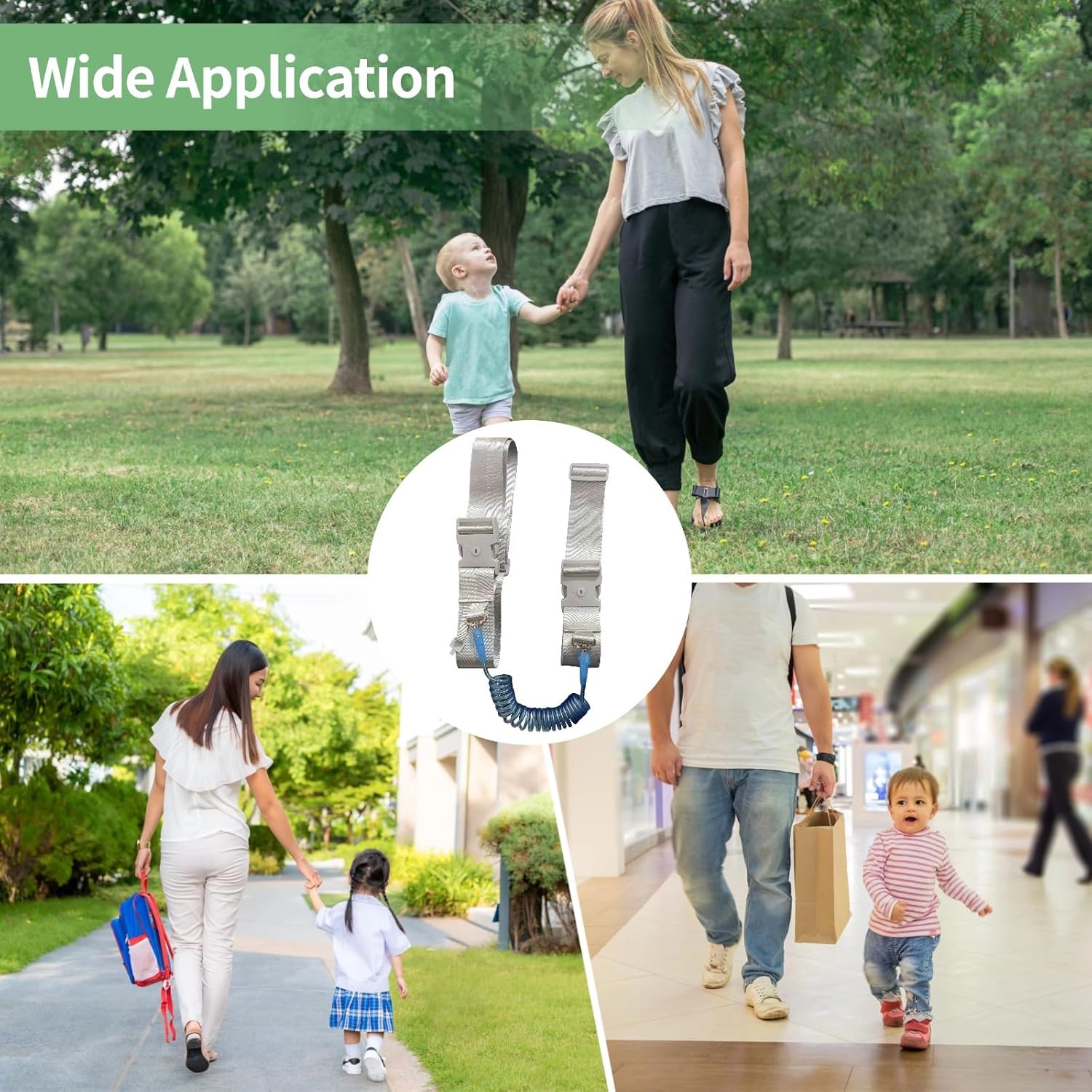 Child's Anti-Wander Leash, Waist Harness, 6.56 Ft, Secure, 2-Pack