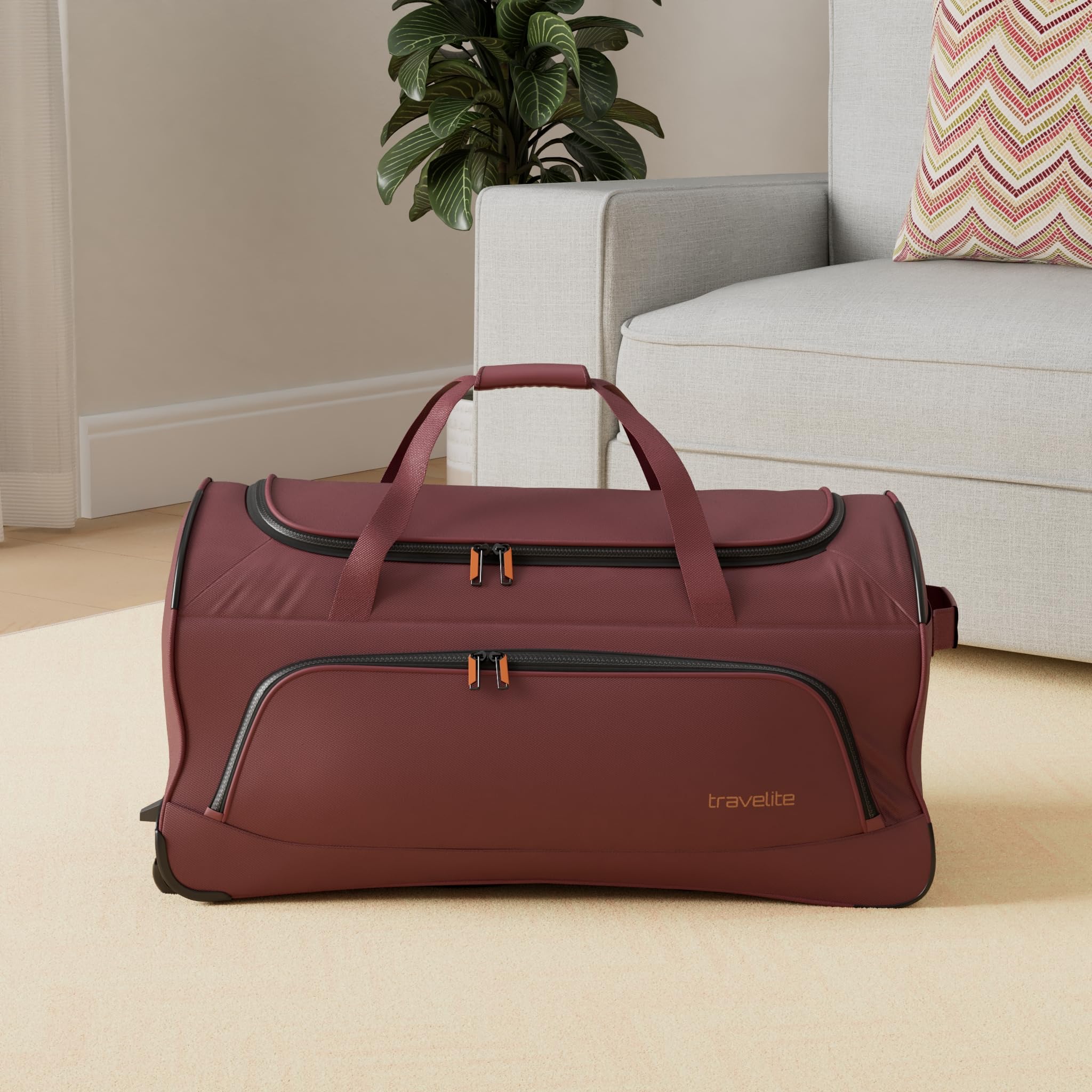 Travelite Basics Fresh torba podróżna na kółkach, 71 cm, bordowy, 71 cm, torba podróżna na kółkach