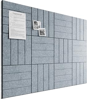 Bumusty 48"x 36" Large Felt Bulletin Board Tiles, Slate Gray