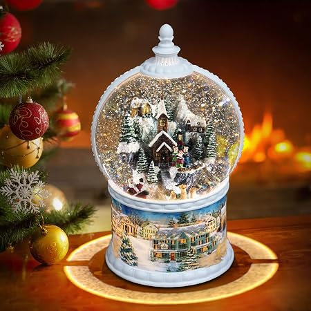 Amazon.com: Christmas Snow Globes Musical Box with 8 Songs, Xmas ...