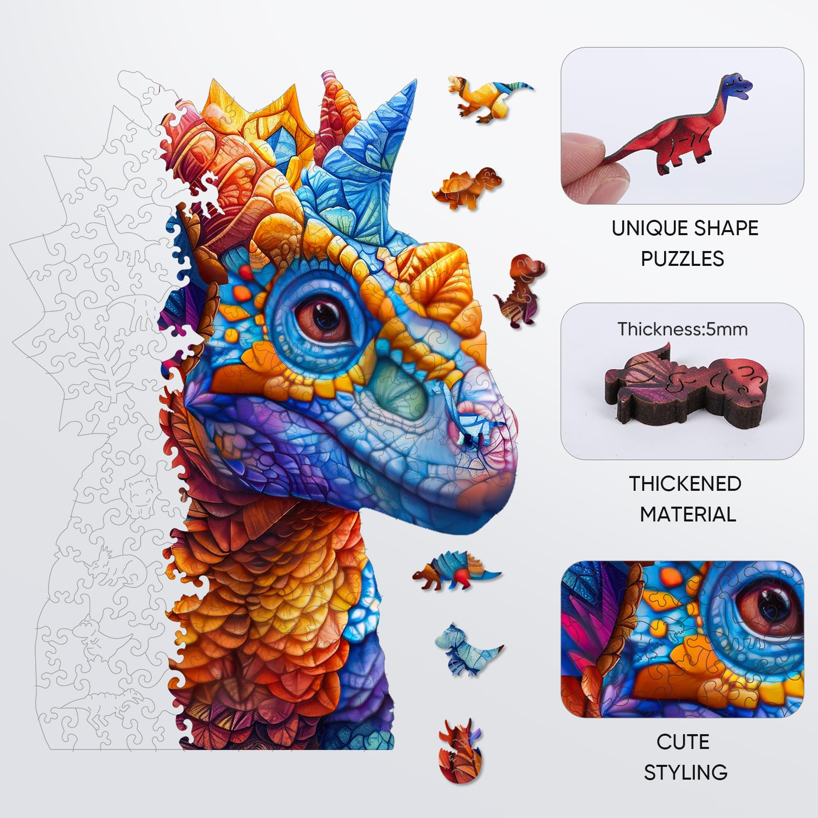 木製ジグソーパズル 大人用パズル　アニマル Amazon | CRAFTHUB 動物木製パズル 大人用 – A4 オウム 陰陽 115