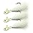 Dr.Fish 3 Pack Bucktail Jig Saltwater Fishing Jig Buck Tail Hair Lure Surf Fishing Bass/Striper/Mackerel/Halibut/Flouder Lure Glow 1/4oz