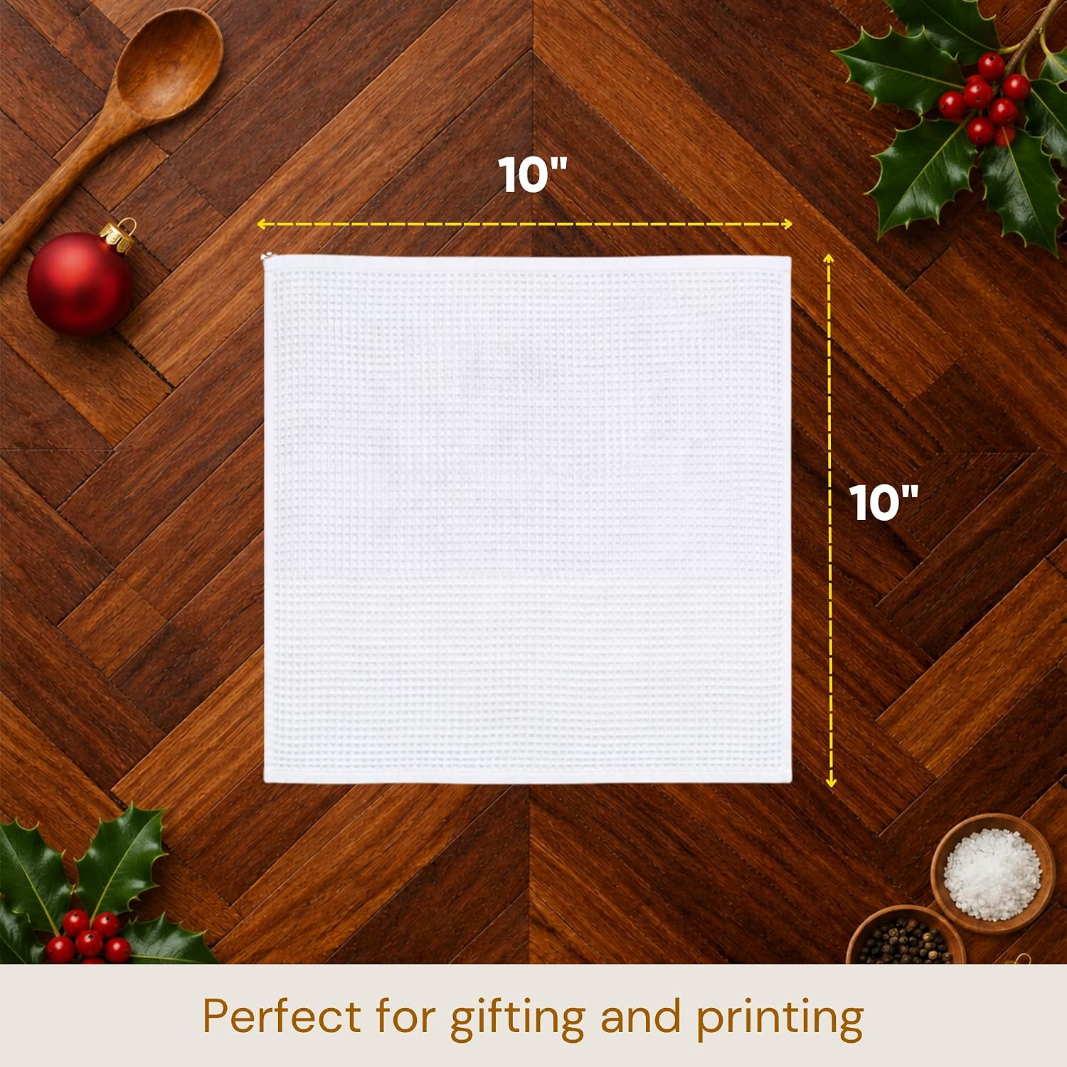 Microfiber Wholesale Dish Cloths, 6 Pack – Soft Waffle Weave Kitchen Wash Cloths 10"x10" – Absorbent, Lint-Free Microfiber for Washing Dishes & Drying Glasses – Reusable Dish Rags, White