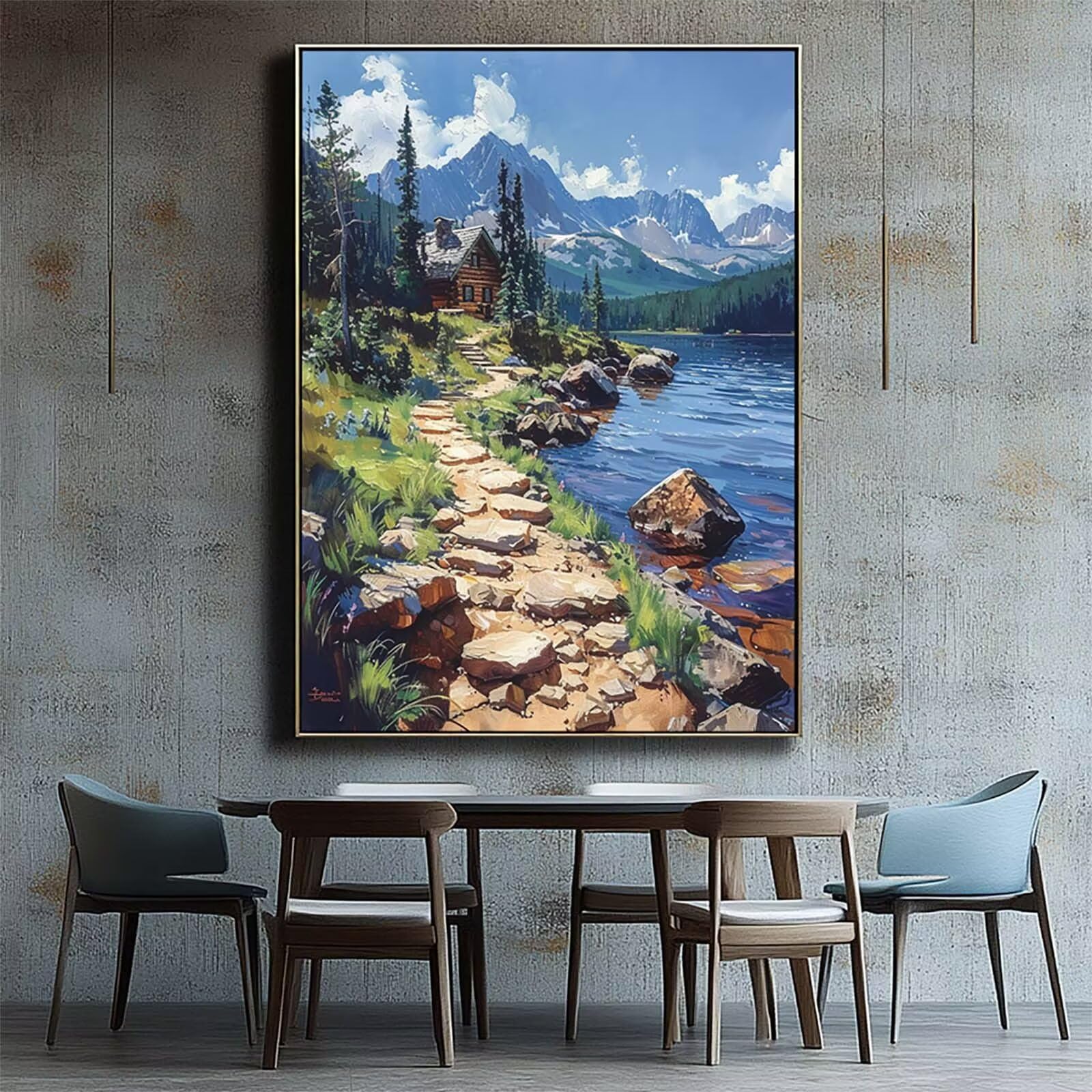 Zestaw do malowania po numerach, dla dorosłych, rzeka, zestaw do majsterkowania z Brushe i zestawem farb akrylowych, płótno do malowania, 102 x 137 cm, płótno artystyczne na jesień, prezenty dla