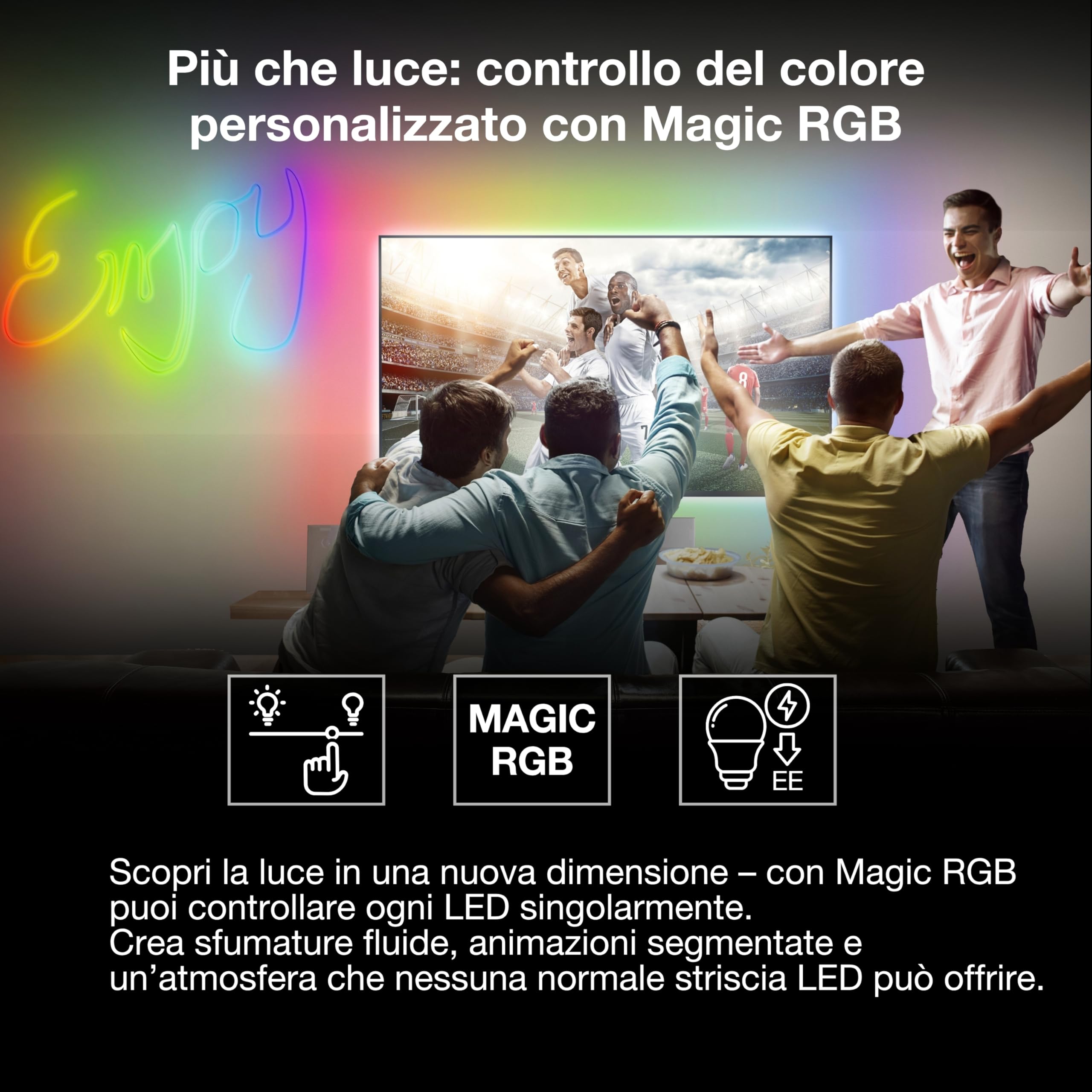 LEDVANCE SMART WIFI NEON FLEX MGC RGB RC strisce LED colorate per uso esterno con tecnologia WiFi e distribuzione omogenea della luce; dimmerabile; bianco; silicone; 3 m; lampadina non sostituibile