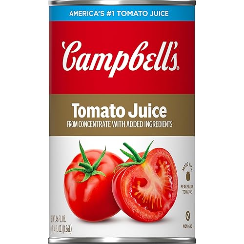 Miniatura 27 de Campbell's 100% jugo de tomate, lata de 46 onzas líquidas (paquete de 12)