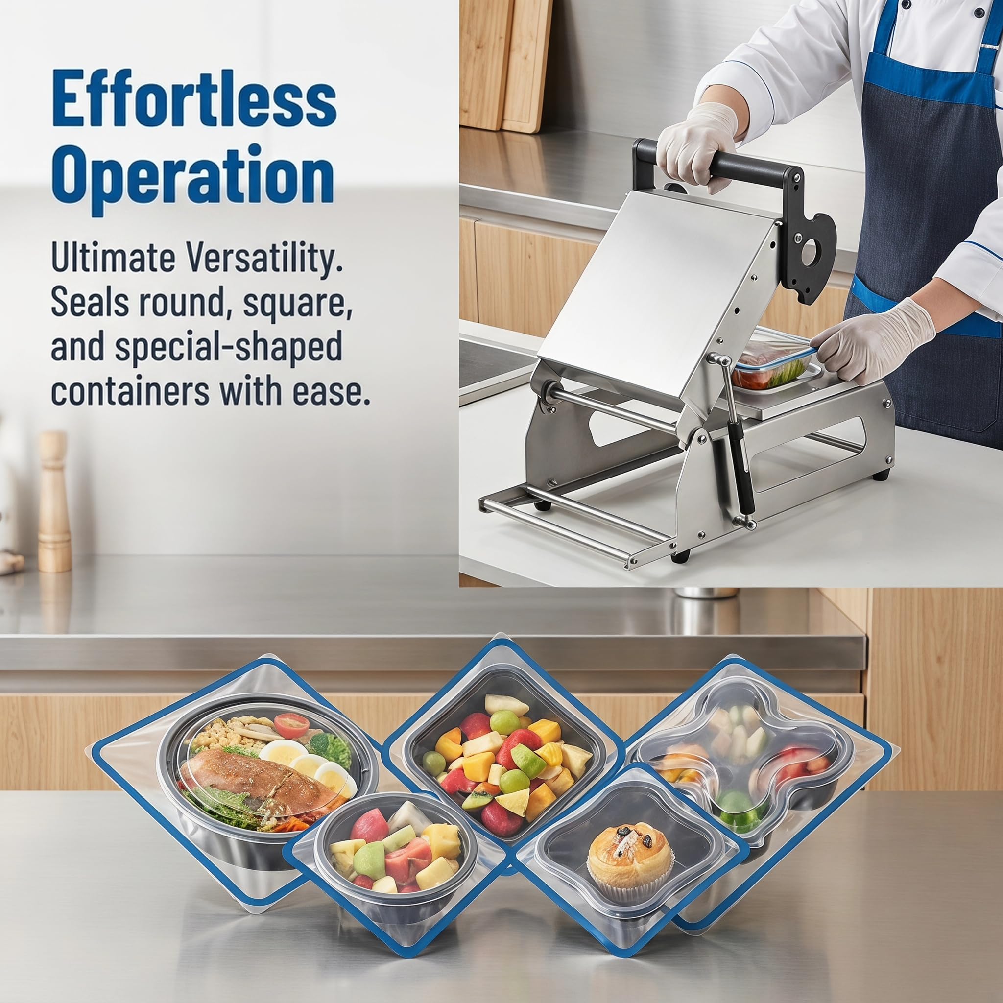 Máquina Semiautomática Para Sellar Bandejas De Alimentos, Selladora Manual De Bandejas, Máquina Para Envasar Loncheras, Máquina Para Sellar Recipientes De Alimentos Y Envasar Comidas Para