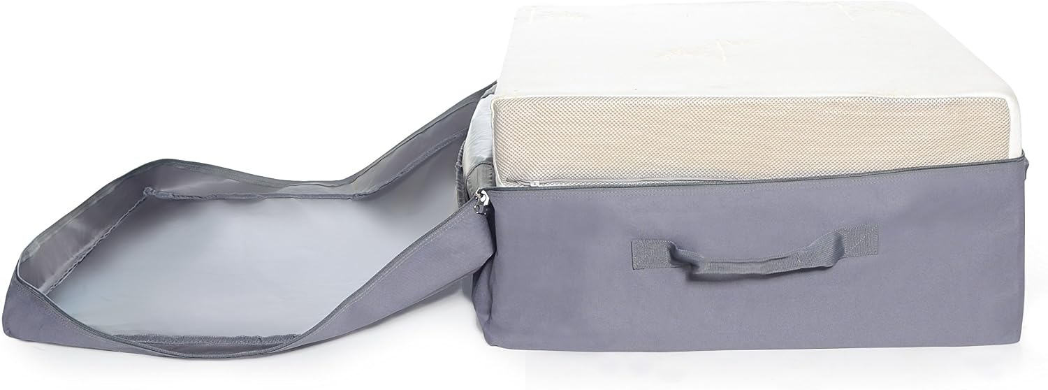 Milliard Polyester Carry Case Tri-Fold Mattress 4 inch Queen (Does Not Fit 6 inch) Grey