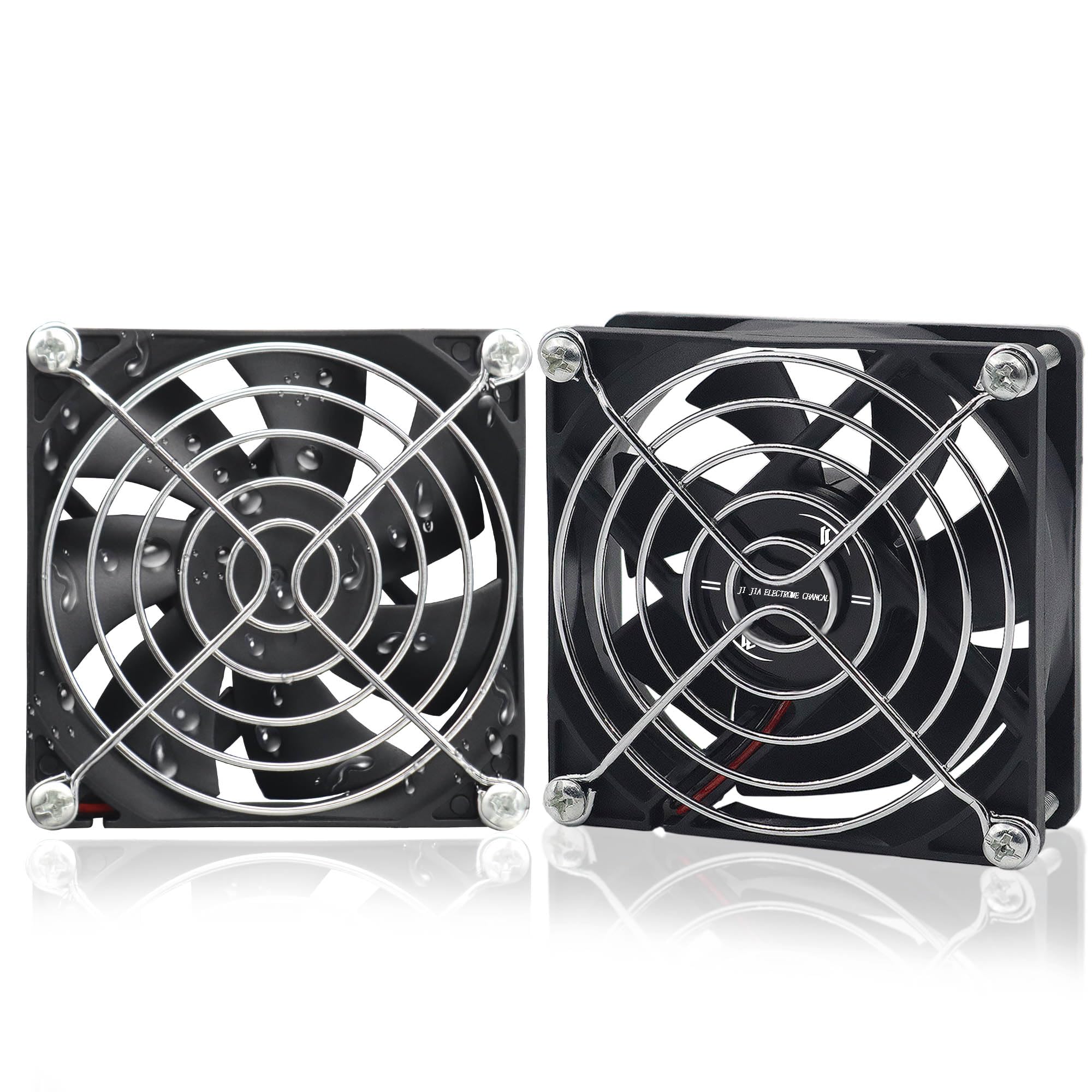 80mm IP56 Moisture-Proof Fan 2 Pack 12V DC RV Refrigerator Cooling Fans 3500RPM High Airflow Brushless DIY Fridge Fans Replacement(2 Wire 3 Pin)